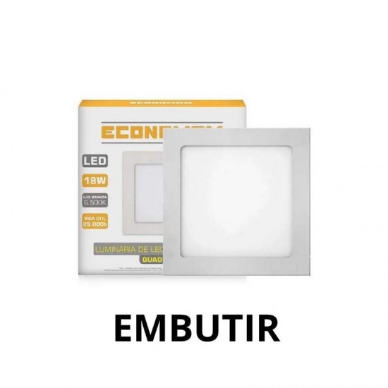 LUM LED EMBU QUADRAD SLIM 18W 6,5K  2762