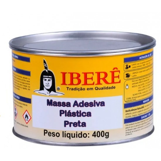 MASSA PLASTICA 400GR PRETA         IBERE