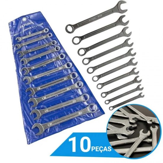 JOGO CHAVE COMBINADA   6-17MM 10PC   3WQ